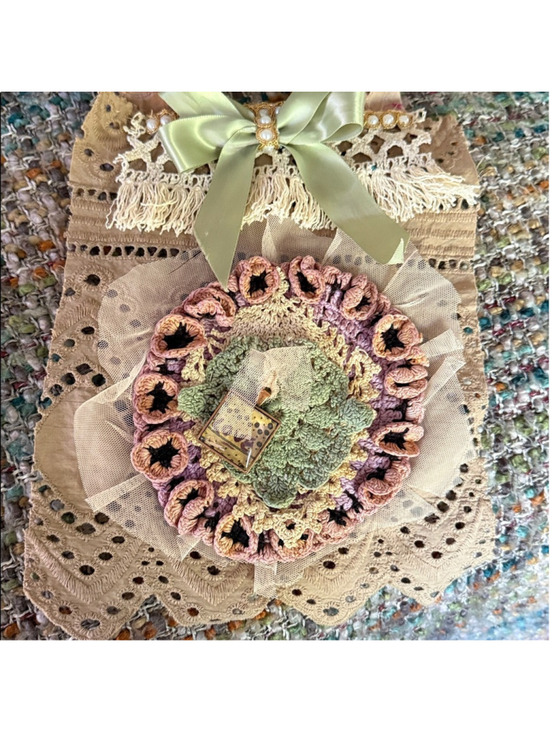 Hand Crafted Jewelry - Handmade Lace Crochet Jabot Collar Artisan OOAK